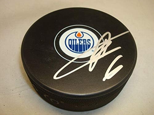 Adam Larsson Aláírt Edmonton Oilers Jégkorong Dedikált 1C - Dedikált NHL Korong