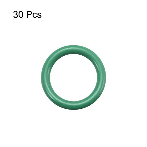 uxcell Fluor Gumi O-Gyűrű, 6 mm OD 3mm ID 1,5 mm Szélesség FKM Tömítést a Gép Szerelés, Zöld, Csomag 30
