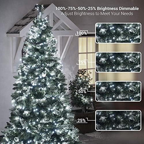 Brizled (Kötegek) 200 LED Király Whtie & Multi színváltó Karácsonyi Fények + 2 Csomag 100 LED Meleg Fehér Karácsonyi Fények,