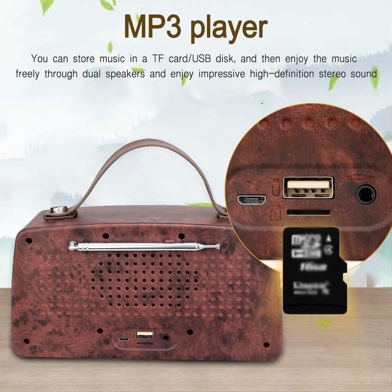 XXXDXDP Klasszikus Retro FM Rádió-Vevőkészülék Hordozható Dekoráció MP3 Rádió Sztereó Hangszóró Újratölthető USB