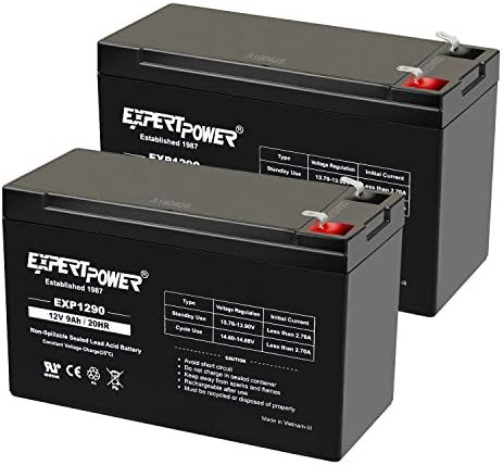 ExpertPower Standard 12 V 7 AH Újratölthető Akkumulátor SLA, (EXP1270-2) & 12v 9ah Zárt Ólom-Sav Akkumulátor F2 Terminálok