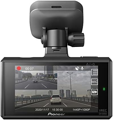 Pioneer VREC-DH300D 2-Csatornás Kettős Felvétel 1440p WQHD (Wide Quad HD) Dash Kamera Rendszer, 3 LCD Képernyő