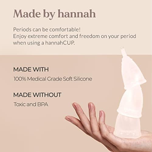 hannahCUP Menstruációs Csésze - Os Orvosi Minőségű, Puha Szilikon FDA Regisztrált l Közepes