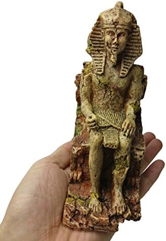 OMEM Hüllő Búvóhelyek Barlang Akvárium Dekoráció, Dekorációs Egyiptomi Fáraó Szobor, akvárium Dekoráció
