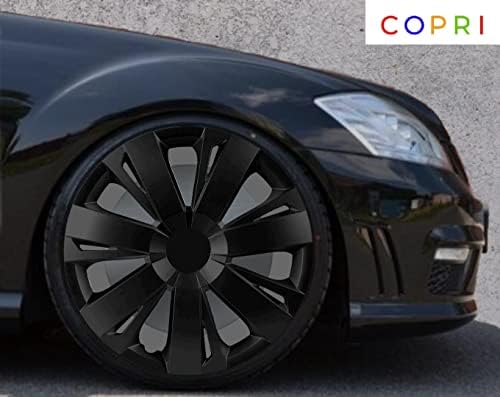 Copri Készlet 4 Kerék Fedezze 15 Colos Dísztárcsa Fekete Snap-On Illik Opel/Vauxhall