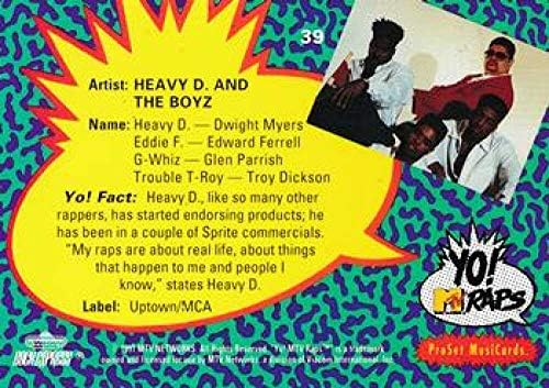 1991 Pro Set Yo MTV Rappel NonSport 39 Nehéz D. A Boyz Hivatalos Zenei Normál Méretű Kereskedelmi Kártya