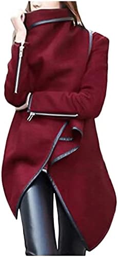 A nők Kapcsolja Le sálgallér Kardigán Kabát Nyissa ki az Elülső Szabálytalan Hem Kabát Outwear Vintage Gyapjúból Kabátok, Trench
