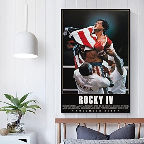 SUANQ Rocky 4 Film Plakát, Poszter Díszítő Festés Vászon Wall Art Nappali Plakátok Hálószoba Festés 12x18inch(30x45cm)