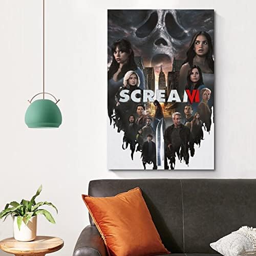 NAHAN 2023 Sikoly 6 Horror Film Plakát, Poszter Díszítő Festés Vászon Wall Art Nappali Plakátok Hálószoba Festés 12x18inch(30x45cm)