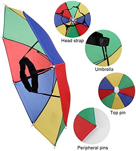 3 Csomag Halászati Esernyő, Kalap, Fejét Esernyő a Rugalmas szalagok, Állítható Szivárvány Esernyő, Kalap Halászati Kertészeti Kemping Szabadtéri