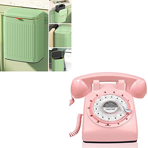 GloDeals Konyhai Szemetesbe+ 1960-as években Stílusú Rózsaszín Retro Telefon