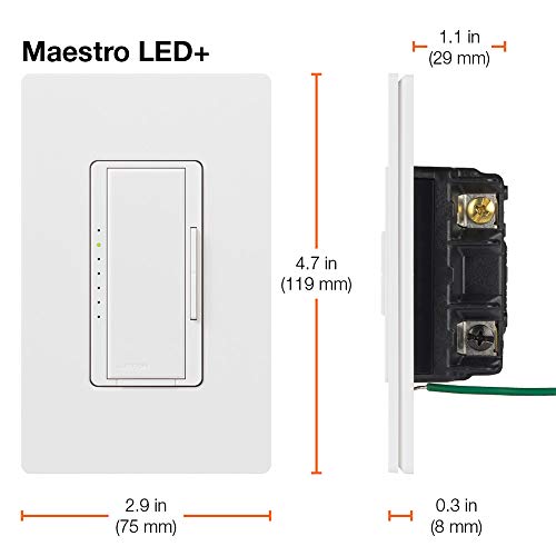 Lutron Maestro LED+ Dimmer Kapcsoló (3 Csomag) | a Szabályozható LED, Halogén & Izzók, Egy-Sarkra, vagy Több Helyen, | MACL-153M-WH