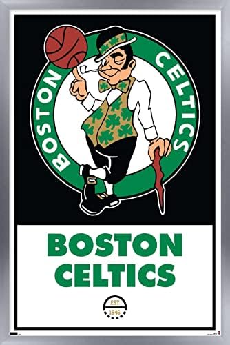 Tendenciák a Nemzetközi NBA-ben a Boston Celtics - Logó 21 Fali Poszter, 22.375 x 34, Fekete Keretes Változat