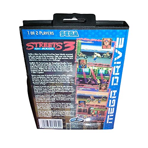 Aditi Streets of Rage 3 EUR Fedél Mezőbe, majd Kézikönyv Sega Megadrive Genesis videojáték-Konzol 16 bit MD Kártya (USA EU Esetében)