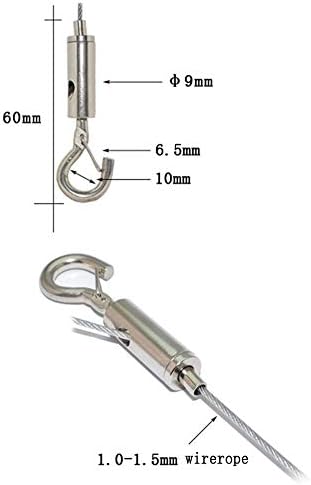 PZRT 4db Hook & Szem Tengelyt Feszültség a Biztonsági Csat 1~1,5 mm Rozsdamentes Acél Kábel Útmutató drótkötél