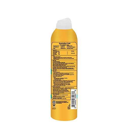 Ausztrál Arany Folyamatos Spray Naptej SPF 30, 6 Uncia Gyorsan Szárad Széles Spektrumú Vízálló, Nem Zsíros Oxybenzone Ingyenes Kegyetlenség
