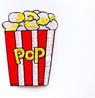 PL Popcorn Aranyos Édes Foltok Popcorn Rajzfilm Varrni Vas a Hímzett Applied Jelvény Jel Javítás Ruha Jelmez
