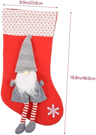 BESTOYARD Öreg Karácsonyi Harisnya Santa Dísz Mini Candy Táskák Kötött Harisnya Ajándék Kezelni Táskák Ünnep Harisnya Lóg Candy