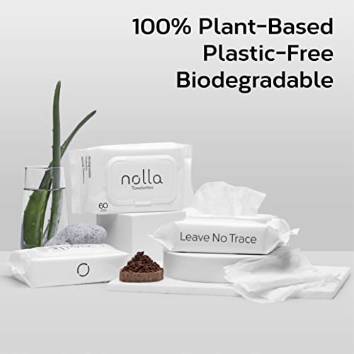 Nolla Flushable Törlőkendő, Növényi Alapú, Műanyag-Szabad, biológiailag Lebomló - Illatmentes + Nyugtató Aloe meg az E-Vitamin-180-As
