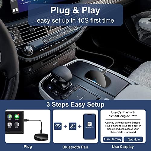 Vezeték nélküli CarPlay Adapter Gyári Vezetékes CarPlay, Vezeték nélküli Dongle Apple CarPlay Autók, 2017-től pedig iPhone iOS 12+, Plug