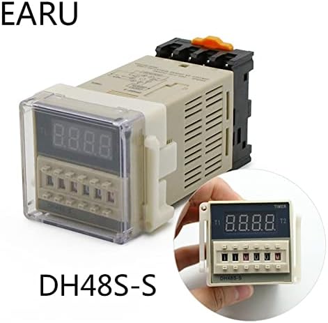 SVAPO DH48S-S 0.1 s-990h AC 110V, 220V DC 12V 24V Repeat Ciklus SPDT Programozható Időzítő Idő Kapcsoló Relé Aljzat DH48S Din Sín (Szín :