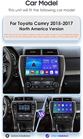 10.1 Hüvelykes Android 12 Sztereó autórádió Toyota Camery 2015-2017 Észak-Amerika Verzió Vezeték nélküli Carplay | Android Auto 8-Core 4G+32G