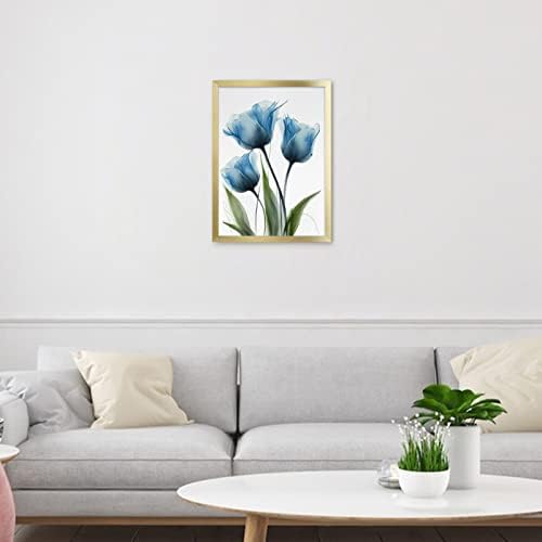 GXOBOCX Fürdőszoba Dekoráció Virág Vászon Wall Art Kecses Kék Tulipán Kép Botanikus Wall Art Egyszerű Élet, Mű, Nappali,Hálószoba,
