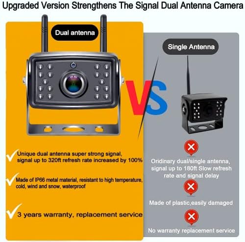 RV Biztonsági Kamera Vezeték nélküli HD 1080P 2 Infravörös éjjellátó Bluetooth-Hátsó Kamera 7DVR érintőgomb Monitor Kit Adapter