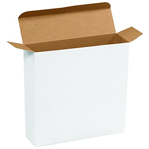 Aviditi Fehér Összecsukható díszdobozok, 7 1/4 x 2 x 7 1/4 Csomag 250, Könnyen Összeszerelhető hátraszaltó Karton, Kis Ajándékok, vagy Alkatrész