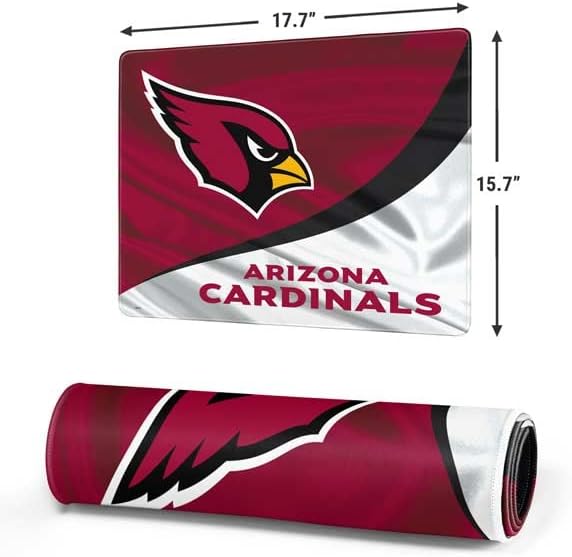 Skinit Hivatalosan Engedélyezett NFL Arizona Cardinals Design, 17.7 x 15.75 Közepes Gaming Mouse Pad Varrt Élek, Billentyűzet, Egér,