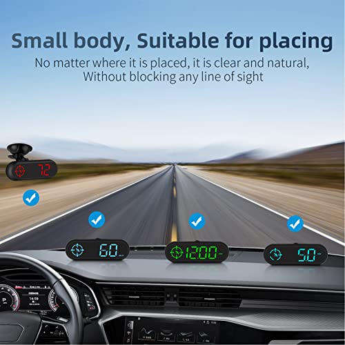 Qiilu Autó HUD Head Up Display Sebességmérő kilométer-Számláló Iránytű GPS-7 Színek, Betűtípus Univerzális Járművek