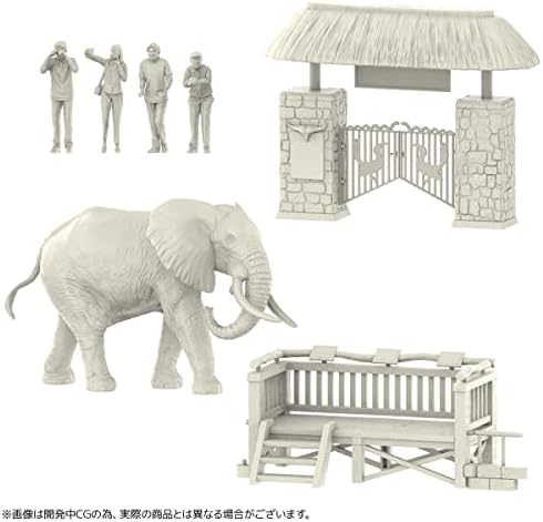 Kaiyodo Művészeti PLA AP010 Turisztikai, illetve Afrikai Elefánt Meghatározott, 1/35 Skála, Festetlen Összeszerelt Műanyag Modell, Készlet,