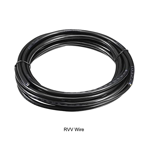 Rebower RVV Wire Kábel 4 Kalauz PVC Bevonatú Réz, [Autó Napenergia RV Inverter] - 20AWG / 16.4 Ft / 0.5x4 / Fekete