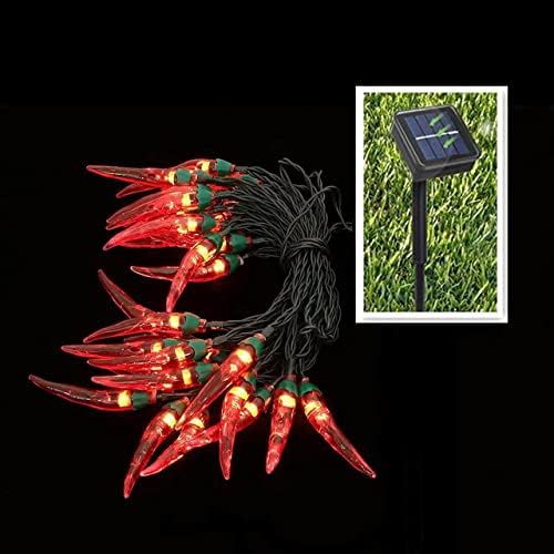 BIMEE Napenergia Chili Paprika Lámpák Kültéri, 21.5 ft Paprika Solar Kültéri String Fények, Karácsonyi Díszek