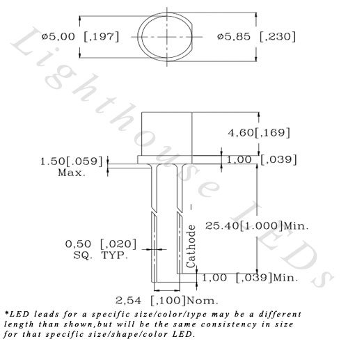 5mm Szórt Lapos Tetején Széles Látószögű Király/Tiszta Fehér LED - Széles Látószögű (Csomag 5)