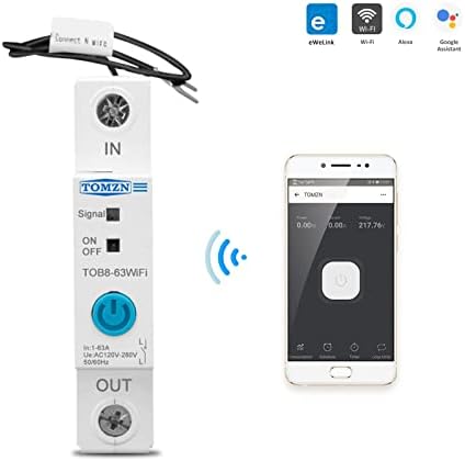 Junniu Ewelink egyfázisú WiFi Smart Kwh Energia-Mérő Mérési Ellenőrző Áramkör Megszakító Időzítő Relé az Intelligens Otthon 63A