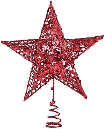 VORCOOL Csillogó Csillag csúcsdíszt Karácsonyi Csillogó Fém Drót Csillag Fa Felső Dísz 3D Csillogó Csillag Dísz fa tetején Karácsonyi