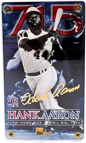 Hiteles Képek Hank Aaron (715th Home Run)- 24 karátos Arany Aláírás Kártya