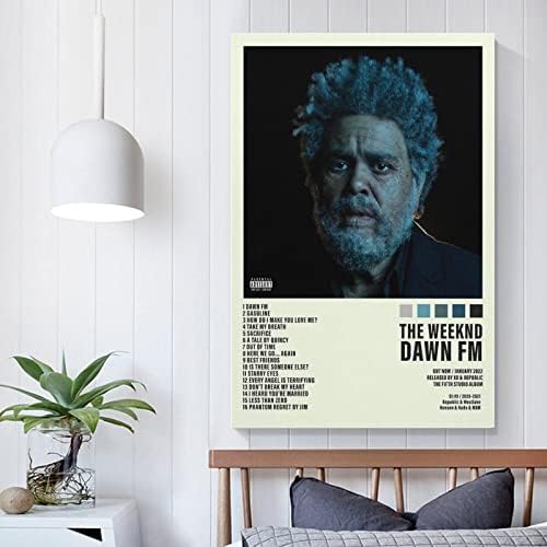 A Weeknd Poszter Hajnal Fm Poszter Borító Plakátok Szoba Esztétikai Vászon Wall Art Hálószoba Decor 16x24inch(40x60cm)