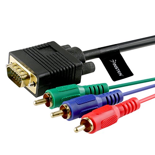 3ft Fekete HDDB15 15-pin VGA-Komponens RCA Kábel M / M támogatja a Sony PS3