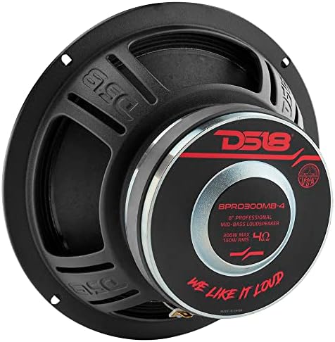 DS18 8PRO300MB-4 PRO 8 Közép-Bass Hangszóró 300 Watt Max. Teljesítmény 150 Watt RMS 4 Ohm-os - Erős Midbass Hangszóró Pro Car Audio hangrendszer