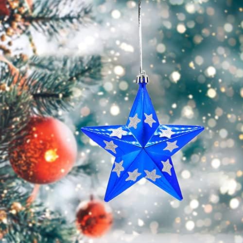 Üveg Gyöngyökkel Garland Karácsonyi Festék Öt Ágú Csillag, karácsonyfa, karácsonyfa Dísz Medálok Lóg Medálok Karácsonyra,