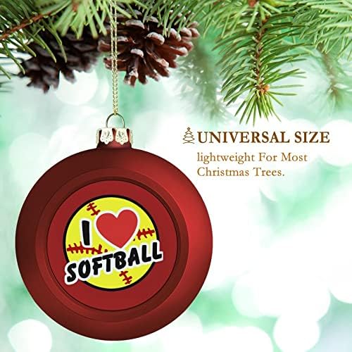 Élő Szeretet Softball Karácsonyi Labdát Törhetetlen Lógó Díszek Karácsonyi Fa Kandalló Parti Dekoráció 4DB
