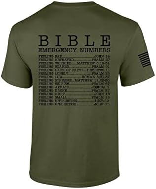 Férfi Keresztény Biblia Segélyhívó Számok A Szentírás Rövid Ujjú Póló Graphic Tee