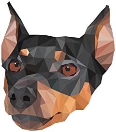 Német Pinscher, Sírkő Kerámia Plakett egy Kép egy Kutyát, Geometriai