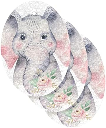 ALAZA Aranyos Akvarell Elefánt Természetes Szivacs Konyha Cellulóz Szivacs Mosogatás Mosás, Fürdőszoba, Háztartási, Nem Karcolás