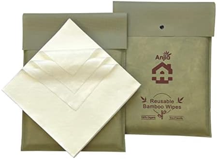 ANJIA® egyszer használatos Bambusz Száraz Törlőkendő - 2-Pack, 20 Lap/Csomag - Nagy, mint Konyhai papírtörlő, Arc Mosogatórongy, Papír,