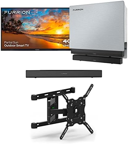 Furrion FDUP43CSA 43 Aurora Részleges Nap Szabadtéri TV Csomag 2.1 Csatornás Soundbar, TV állvány, valamint Időjárásálló TV-Címlap