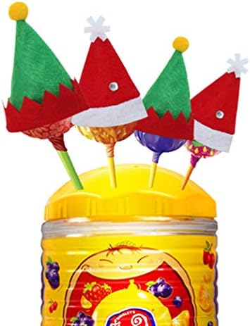 VALICLUD 6db Mini Manó Sapka Mini Karácsonyi Kalap Lollipop Kalapok Candy Kis Kalap Zöld Cukorkát Kalap