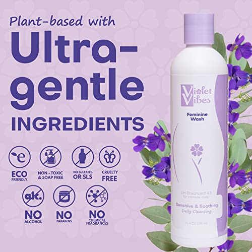 Violet Rezgéseket Ultra-Finom Nőies Wash Gél (Szagtalan - 3 Csomag 10 Oz Üveg) | Érzékeny & Nyugtató pH Kiegyensúlyozott a Bőr Irritáló